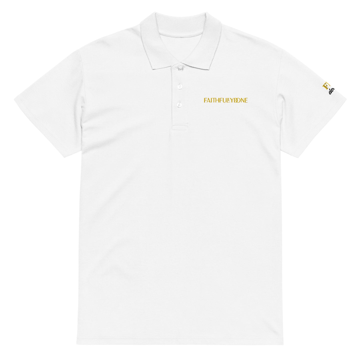 Premium Polo Shirt FaithfullyDone Gold Embroid