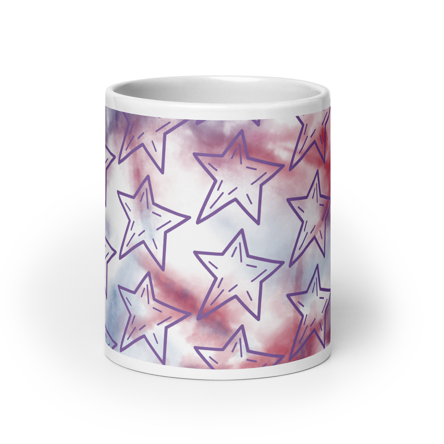 Purple Stars Glossy Mug