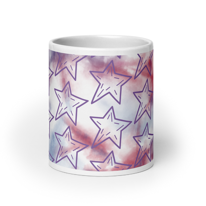 Purple Stars Glossy Mug