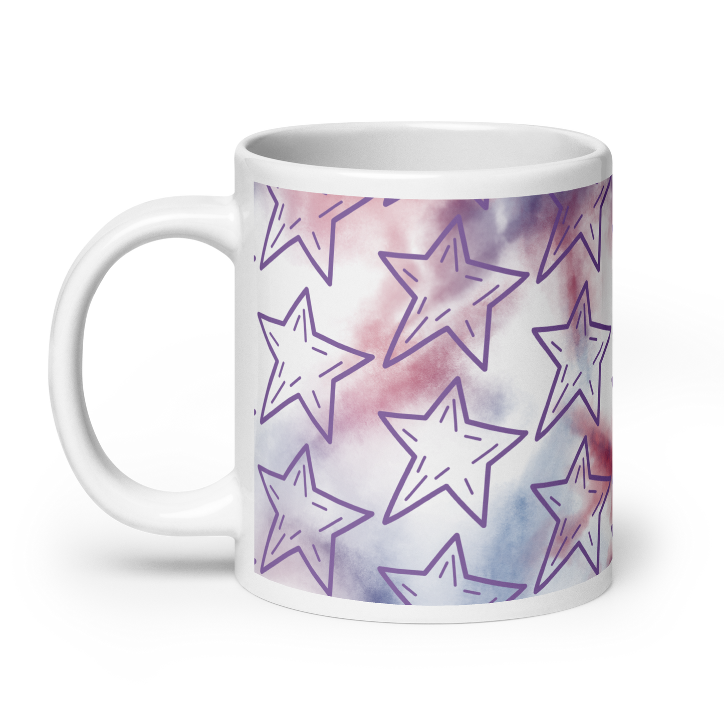 Purple Stars Glossy Mug