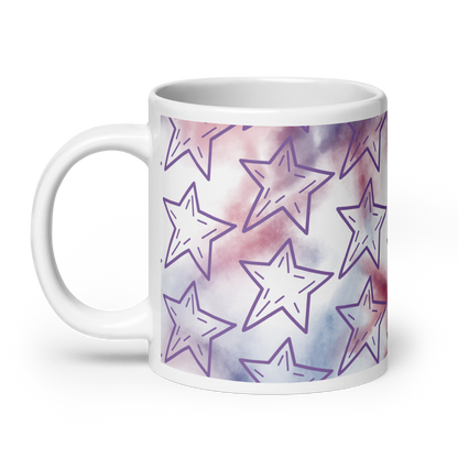 Purple Stars Glossy Mug
