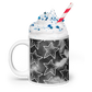 White Stars Black Accent Mug