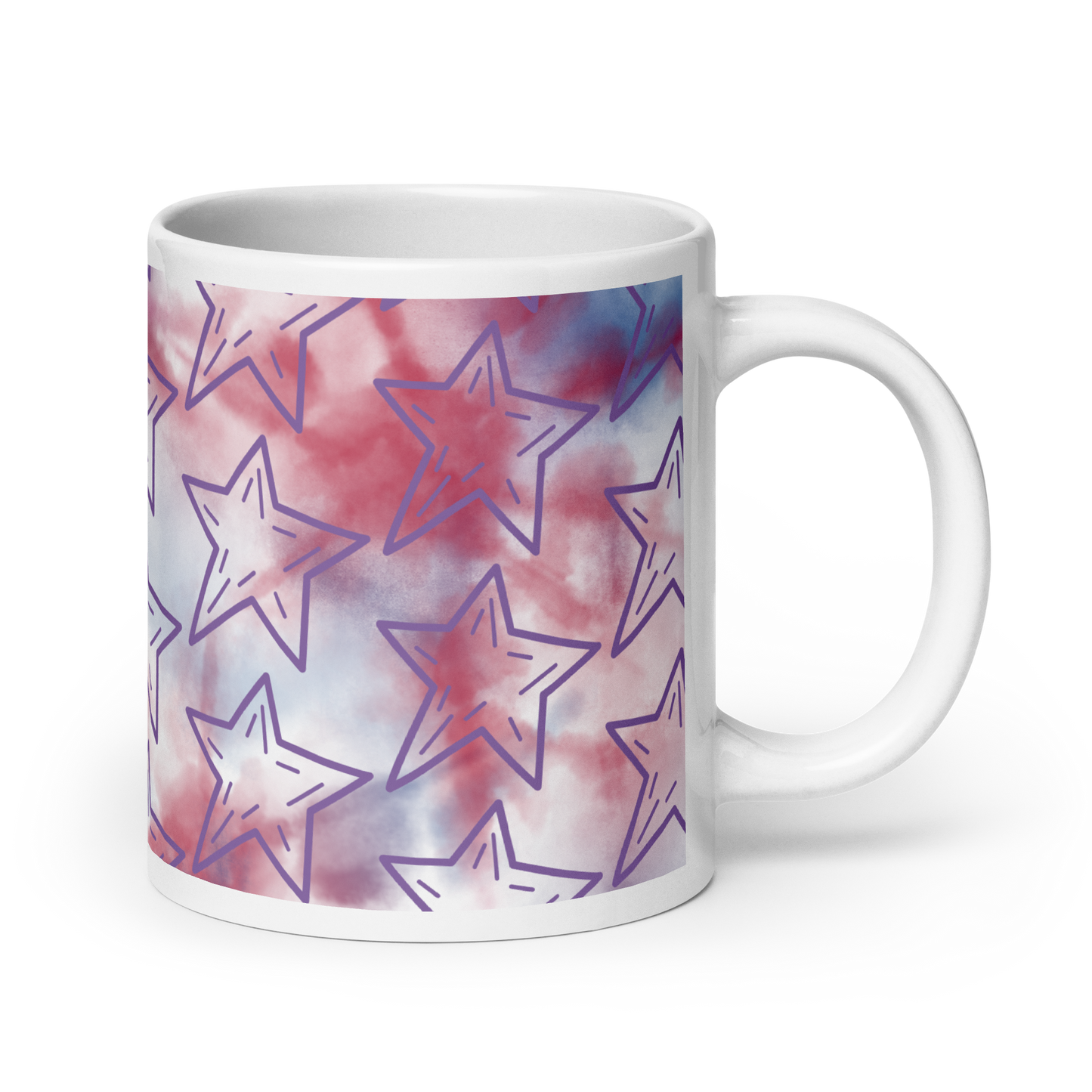 Purple Stars Glossy Mug