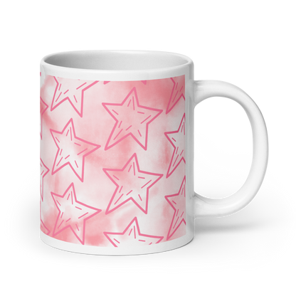Pink Stars Glossy Mug